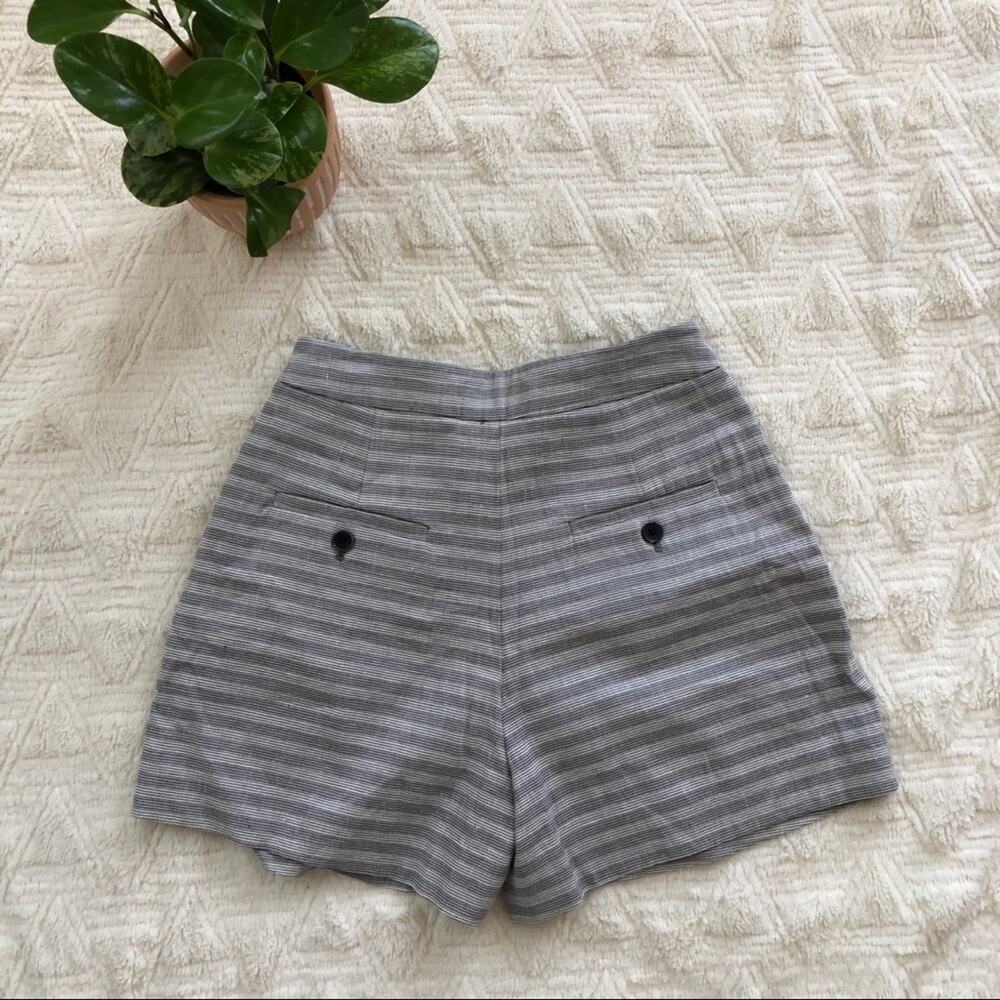 Anthro Elevenses Seastripe Grey Tie-Front Shorts - Picture 5 of 5